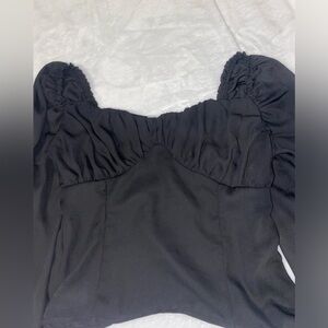 Nordstrom Black Flowy Sleeve Blouse Size M